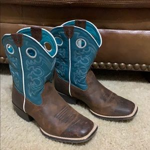Ariat Kids' Crossfire Brown & Turquoise Boots